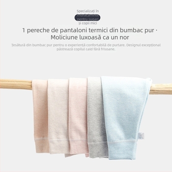 Pantaloni de fleece unici pentru bebeluși, pantaloni de toamnă și iarnă pentru băieți și fete, pantaloni slim-fit din bumbac pur pentru bebeluși, colanți caldi pentru copii