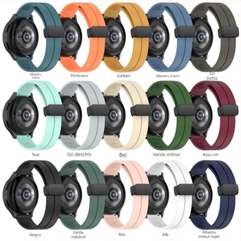 Curea din silicon cu cataramă magnetică pliabilă universală pentru ceas inteligent Huawei Samsung 20/22 mm