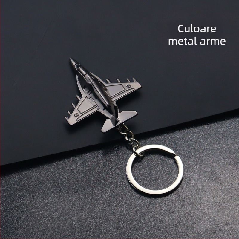 Breloc metalic cu model 3D de avion de luptă, pandantiv cu cheie, cadou mic, gratuit, pentru aviație