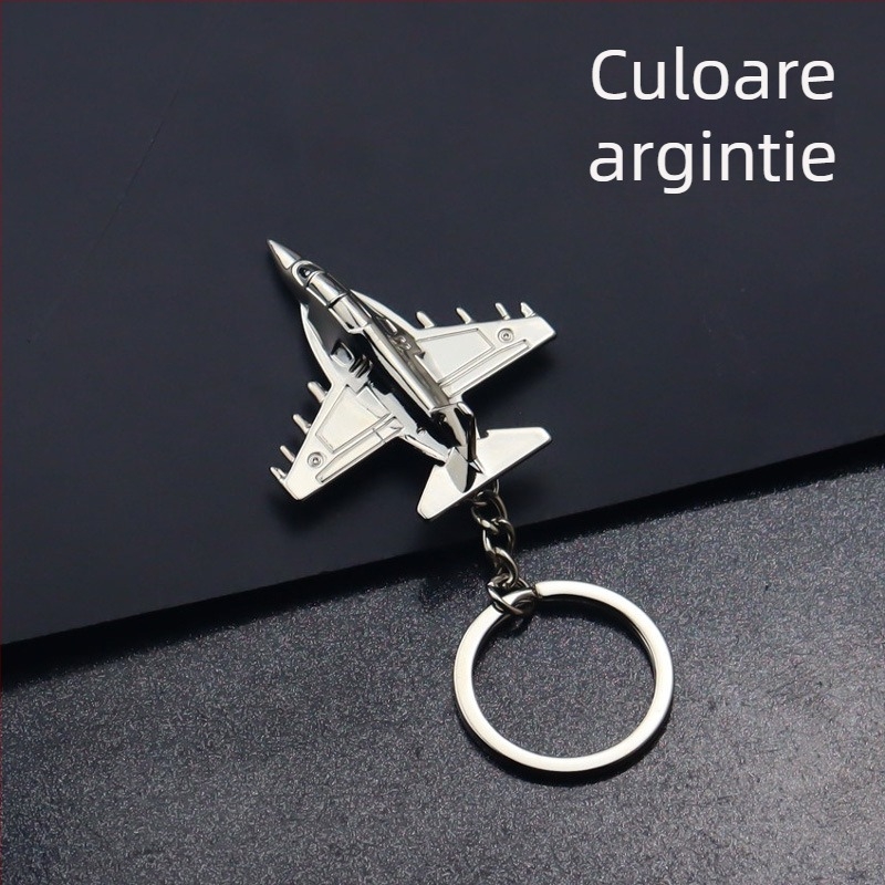 Breloc metalic cu model 3D de avion de luptă, pandantiv cu cheie, cadou mic, gratuit, pentru aviație