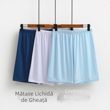 [Mătase lichidă de gheață] Vara nouă ultra-subțire pantaloni de casă pentru bărbați, pantaloni scurți de pijama, respirabil, elastic, pantaloni de plajă