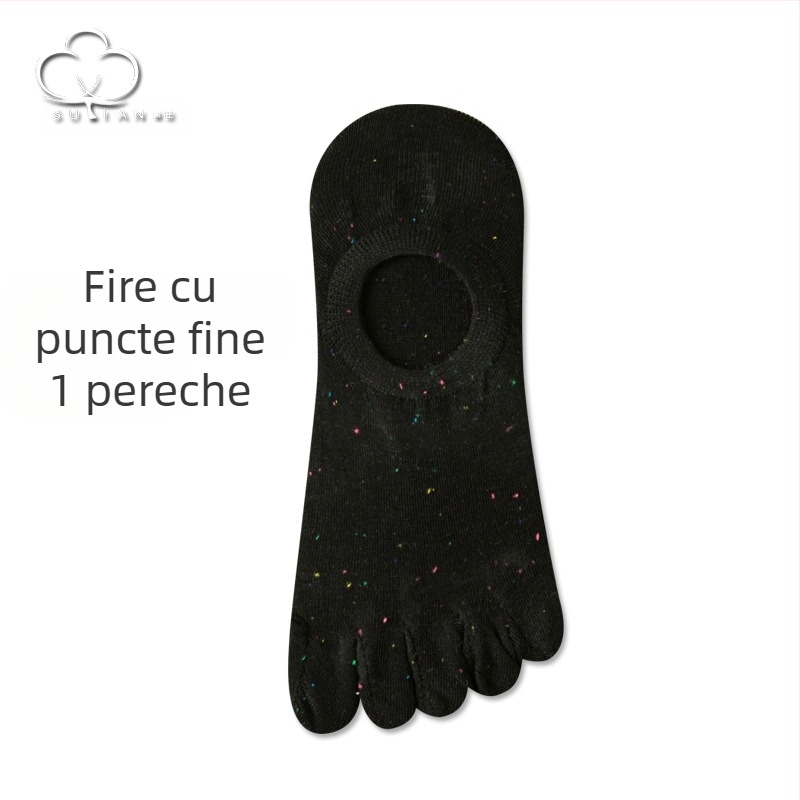 Șosete cu cinci degete din fire cu puncte, șosete subțiri de vară pentru femei, șosete invizibile cu gură superficială, stil japonez, șosete drăguțe din bumbac cu vârful picioarelor