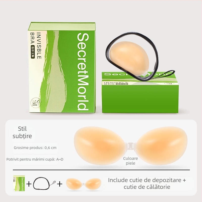 Sutien invizibil din silicon, îngroșat, fără cusături, fără bretele, lenjerie specială pentru rochii de mireasă, push-up sexy, croială perfectă