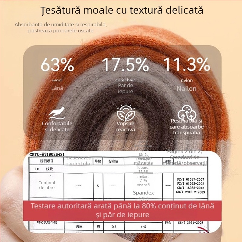 Șosete de cașmir pentru copii, șosete de iarnă îngroșate și calde pentru băieți și fete, șosete cu blană de iepure căptușite cu fleece, șosete pentru copii, șosete de lână pentru bebeluși, toamna și iarna