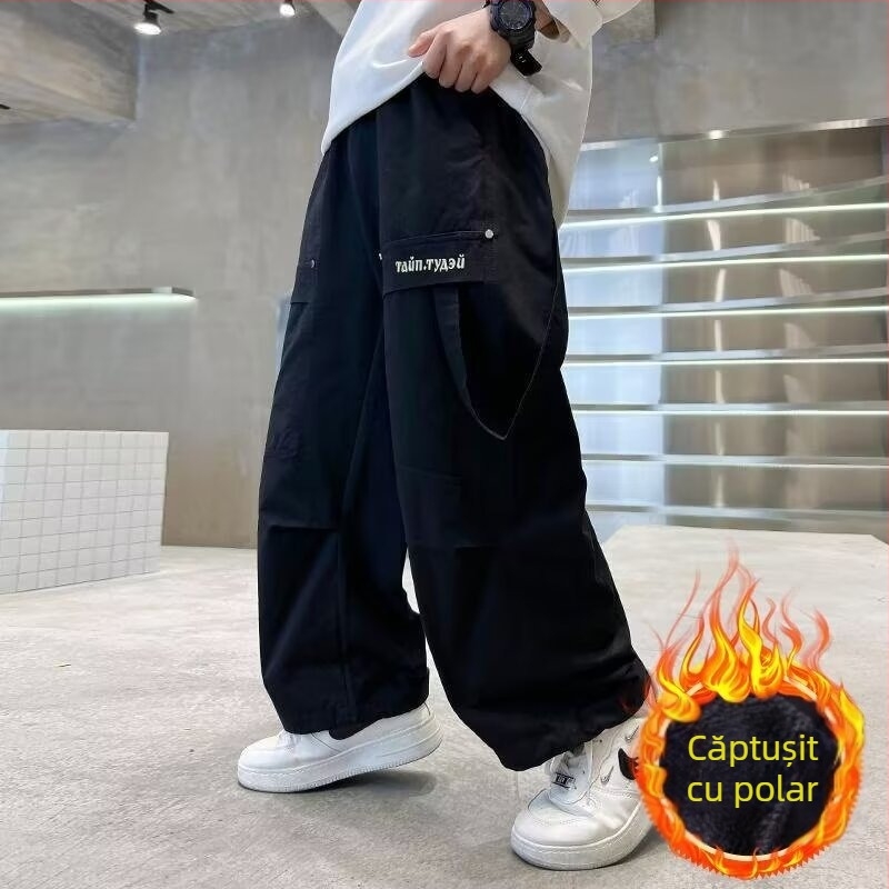 Salopete pentru copii, pantaloni largi de primăvară și vară, pantaloni casual frumoși din bumbac 2025, pantaloni de primăvară pentru copii de mărime medie și mare, subțiri