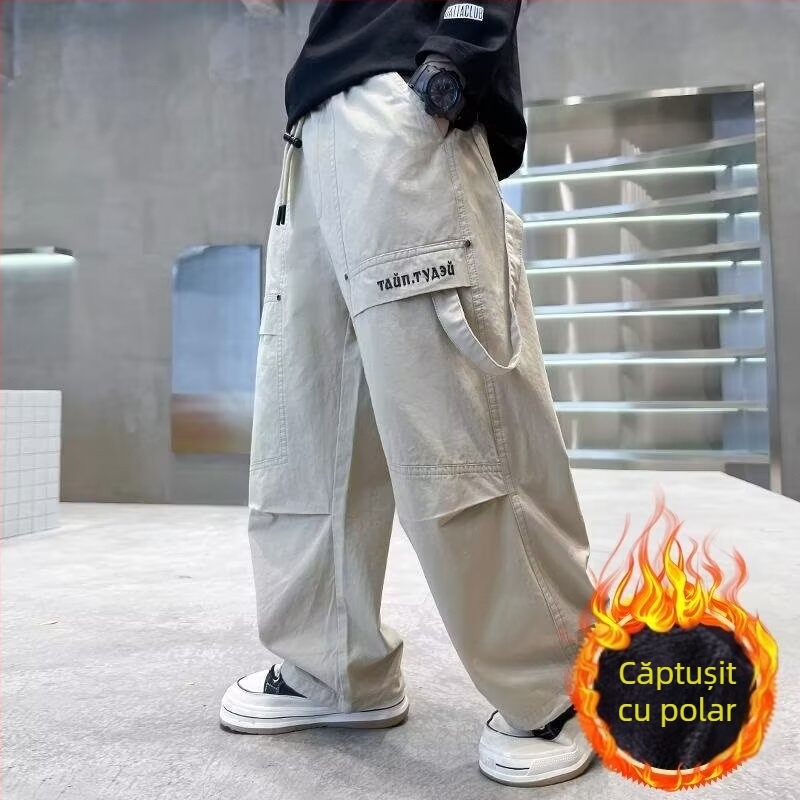 Salopete pentru copii, pantaloni largi de primăvară și vară, pantaloni casual frumoși din bumbac 2025, pantaloni de primăvară pentru copii de mărime medie și mare, subțiri