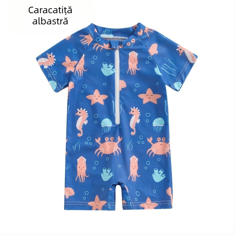 Îmbrăcăminte transfrontalieră pentru copii, fete, cu imprimeu complet de flori, costum de baie dintr-o singură piesă, costum de baie pentru bebeluși, semideschis, costum de baie pentru copii 0-5T