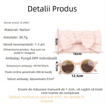 2 buc benzi de păr pentru copii europene și americane noi, cu ochelari, costum pentru bebeluși, Jacquard, glugă largă, nailon, cu arc, benzi de păr pentru bebeluși
