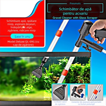 Pneumatic Bonsai Fish Tank Changer Water Changer Toaletă Dispozitiv de aspirare Manuală Nisip Apă Spălător Decontaminare Instrument de aspirare Drainer