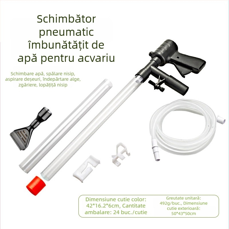 Pneumatic Bonsai Fish Tank Changer Water Changer Toaletă Dispozitiv de aspirare Manuală Nisip Apă Spălător Decontaminare Instrument de aspirare Drainer