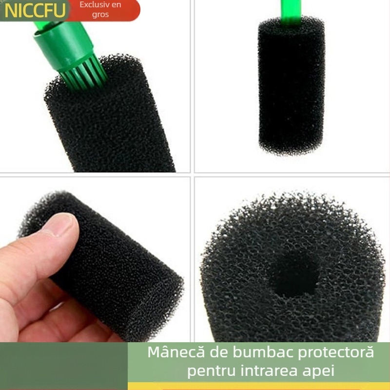 Protecție de intrare a apei, capac din bumbac, filtru de acvariu, plasă de protecție din oțel inoxidabil, capac din bumbac cristalin pentru creveți, capac din bumbac biochimic pentru creșterea creveților