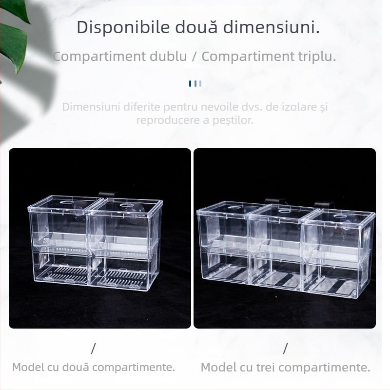 Cutie de izolare pentru incubație și acvariu, cutie transparentă pentru reproducere cu placă de pompare, cutie pentru eclozarea acvariului, cutie pentru pești Betta, cutie pentru mamă cu cârlig