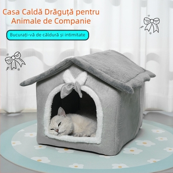 Cuib de pisici detașabil și lavabil, cu spațiu mare, cuib de primăvară cald, casă pentru pisici, patru anotimpuri, cuib universal pentru animale de companie, provizii pentru animale de companie