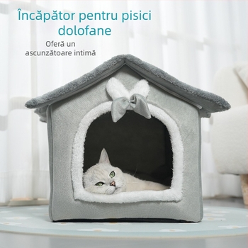 Cuib de pisici detașabil și lavabil, cu spațiu mare, cuib de primăvară cald, casă pentru pisici, patru anotimpuri, cuib universal pentru animale de companie, provizii pentru animale de companie