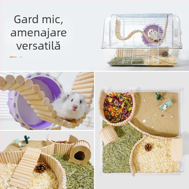 Jucărie de hamster pentru animale de companie mici, accesorii de amenajare a teritoriului, leagăn, scară mică pentru gard, jucării de relief pentru ursul auriu, consumabile multifuncționale