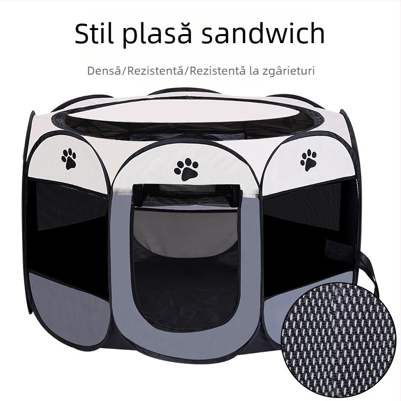 Cușcă octogonală transfrontalieră pentru animale de companie, gard pentru pisici, cușcă pliabilă pentru pisici mari, cușcă pentru pisici de uz casnic, cuib pentru pisici, consumabile pentru pisici, cameră de livrare