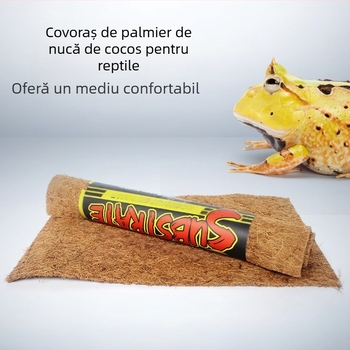 5 specificații Cutie de amenajare peisagistică în formă de broască țestoasă, șopârlă, gecko, cutie din lemn, izolație pentru reptile, animale de companie, covoraș cald de iarnă cu palmier de cocos
