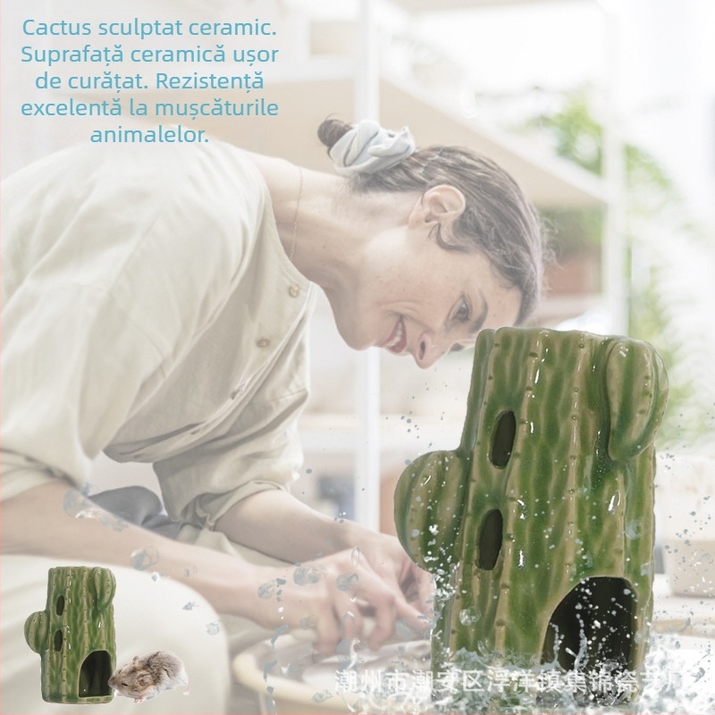 Sticlă de apă cactus, hamster, adăpător, ceainic, suport ceramic vertical, urs auriu, porc olandez, reglabil, peisagistică, consumabile