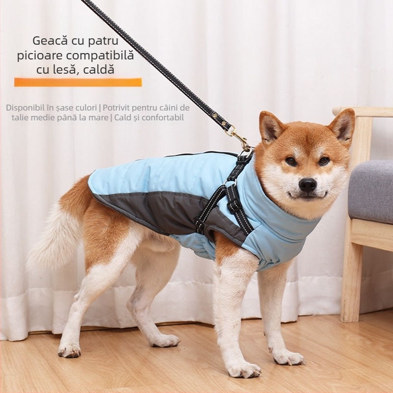 Haină nouă pentru câini, cu bumbac, de iarnă, caldă, rezistentă la vânt, vestă reflectorizantă de noapte, articole exclusive transfrontaliere pentru animale de companie