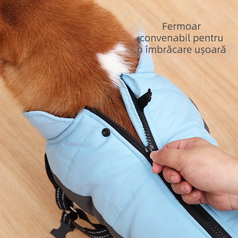 Haină nouă pentru câini, cu bumbac, de iarnă, caldă, rezistentă la vânt, vestă reflectorizantă de noapte, articole exclusive transfrontaliere pentru animale de companie