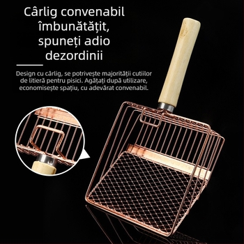 Lopată metalică pentru așternut pentru pisici de 6 generații, mâner lung, lopată metalică pentru așternut pentru pisici, oțel inoxidabil, lopată mare pentru pisici, excremente, instrument oficial de curățare, vânzări directe din fabrică