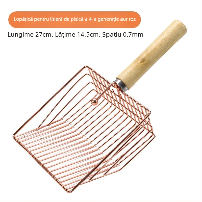 Lopată metalică pentru așternut pentru pisici de 6 generații, mâner lung, lopată metalică pentru așternut pentru pisici, oțel inoxidabil, lopată mare pentru pisici, excremente, instrument oficial de curățare, vânzări directe din fabrică
