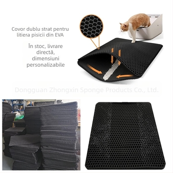 Covoraș antiderapant EVA pentru litiera pisicii, cu strat dublu anti-scoatere, covoraș EVA pentru pisici, filtru pentru litiera pisicii, placă de zgâriat pentru pisici, articole pentru animale de companie