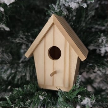 Cuib de pasăre din lemn, cu colibri, pentru exterior, pentru casă de păsări, hrănitor de păsări, pentru curte, agățat, cu casa de păsări transfrontalieră