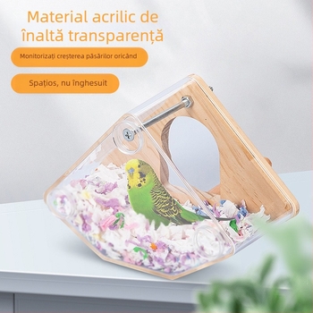Cutie transparentă pentru reproducere de papagali, piele de tigru, bujor, Xuanfeng, cuib de papagal, cuib agățat, cuib de papagal, colivie caldă, accesorii, consumabile
