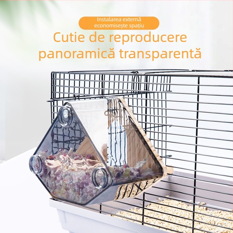 Cutie transparentă pentru reproducere de papagali, piele de tigru, bujor, Xuanfeng, cuib de papagal, cuib agățat, cuib de papagal, colivie caldă, accesorii, consumabile