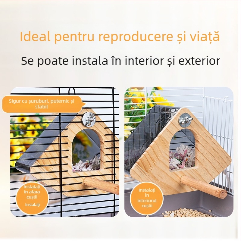 Cutie transparentă pentru reproducere de papagali, piele de tigru, bujor, Xuanfeng, cuib de papagal, cuib agățat, cuib de papagal, colivie caldă, accesorii, consumabile
