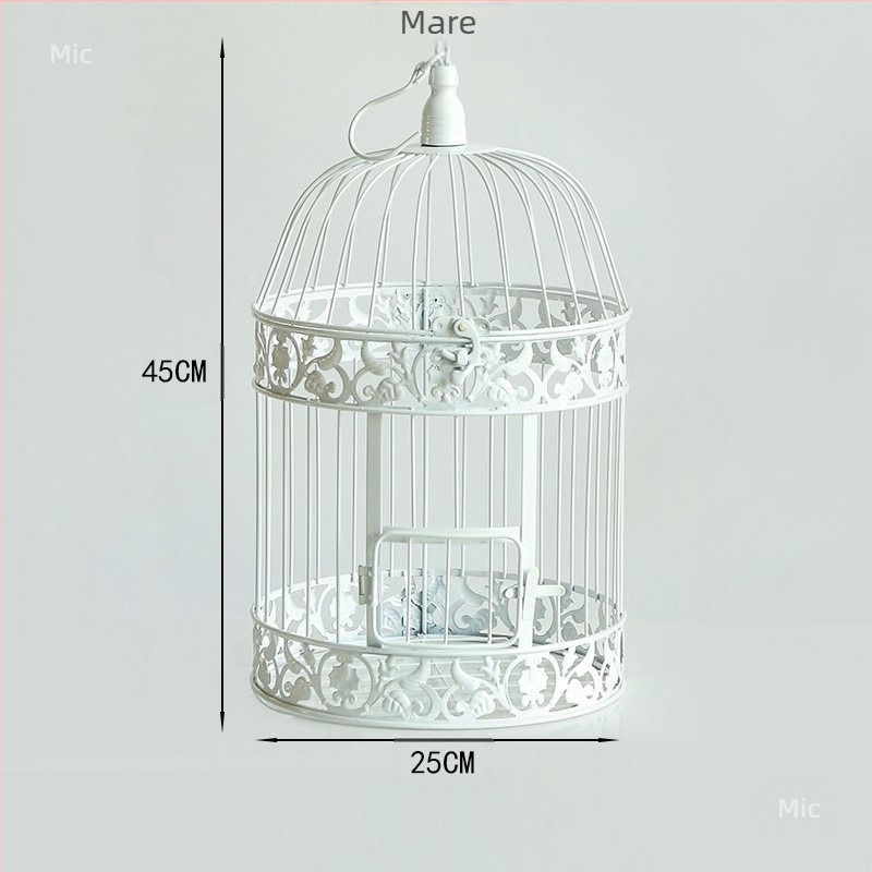 Decorațiuni din fier în stil european, colivie pentru păsări, fereastră albă, mobilier pentru fotografie, recuzită, hotel, nuntă, ornamente retro cărnoase