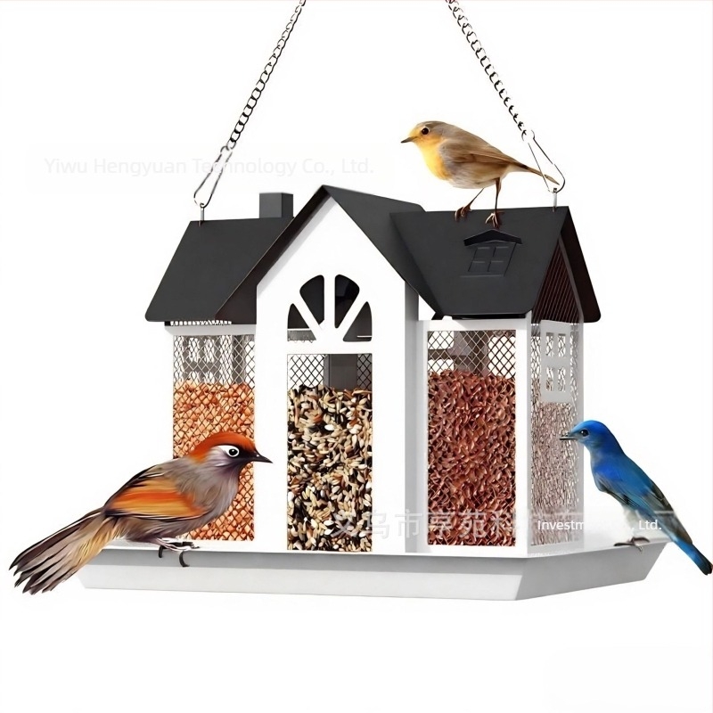 Hrănitoare pentru păsări transfrontalieră nouă, leagăn creativ, curte metalică, hrănitoare pentru veverițe, colibri, decorațiuni suspendate în aer liber