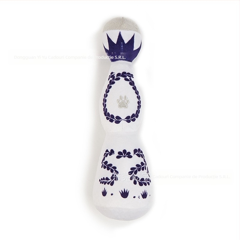 Nou în stoc Pet Voice Plush Colorat Email Sticlă de Vin Formă Câine Pisică Pet Plush Voice Jucărie