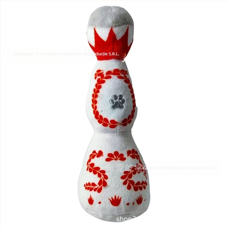 Nou în stoc Pet Voice Plush Colorat Email Sticlă de Vin Formă Câine Pisică Pet Plush Voice Jucărie