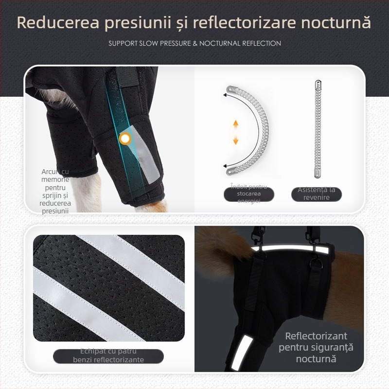 Centură auxiliară pentru câini, noua centură respirabilă de protecție Fishbone de la Amazon, suport pentru coloana vertebrală, echipament de protecție pentru dresajul câinilor la etaj