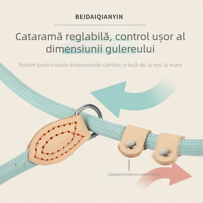 Lesă pentru câini, rezistentă la explozii, integrată, cu frânghie P, lanț P, lesă groasă pentru câini, lesă pentru câini, universală pentru câini mici, medii și mari