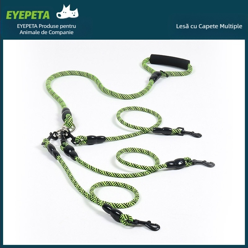 Lesă pentru animale de companie de la una la trei, lesă de la una la două, lesă pentru câini, lesă pentru câini, lesă cu capete multiple și capete duble detașabile, en-gros