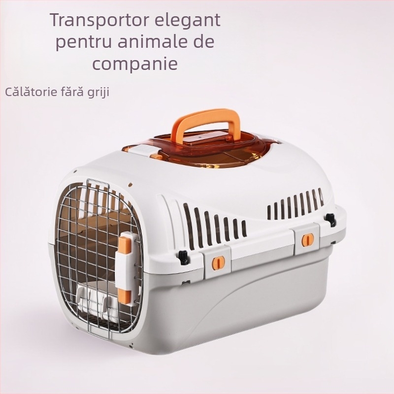 Cutie de aer pentru animale de companie, cutie de aer portabilă pentru pisici, cu luminator, cutie de expediere a aeronavelor pentru câini, en-gros