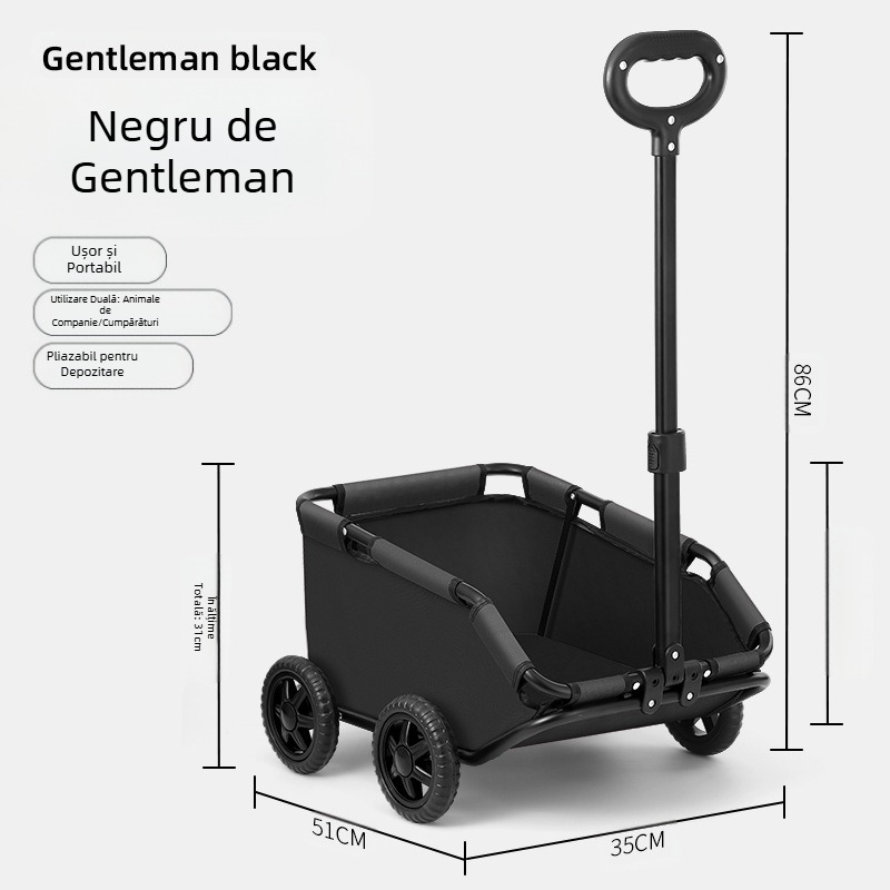 Cărucior pentru animale de companie, cărucior pliabil ușor pentru cumpărarea de alimente, cărucior pentru câini mici și medii, cărucior pentru plimbări cu câini, cărucior pentru pisici, cărucior pentru tragerea câinilor