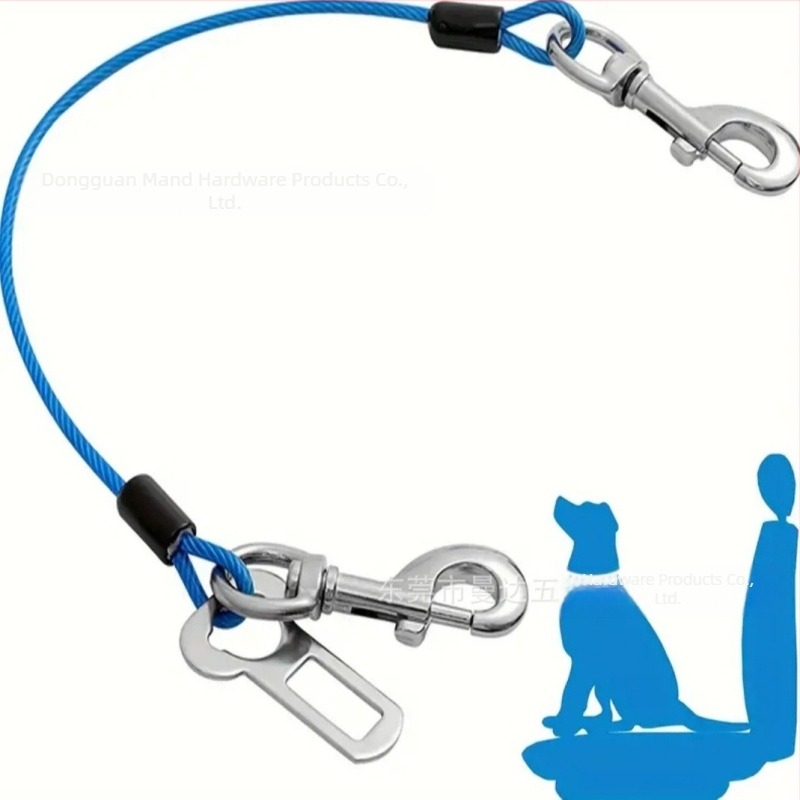 Centură de siguranță pentru animale de companie, mașină, câini, călătorie, frânghie de tracțiune, cataramă fixă, frânghie metalică anti-mușcătură, frânghie pentru câini, Amazon