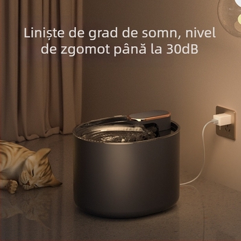 Distribuitor de apă pentru produse pentru animale de companie, filtru de carbon activ mut, circulație automată, 3L, capacitate mare, pentru pisici și câini, care pot fi trimiși