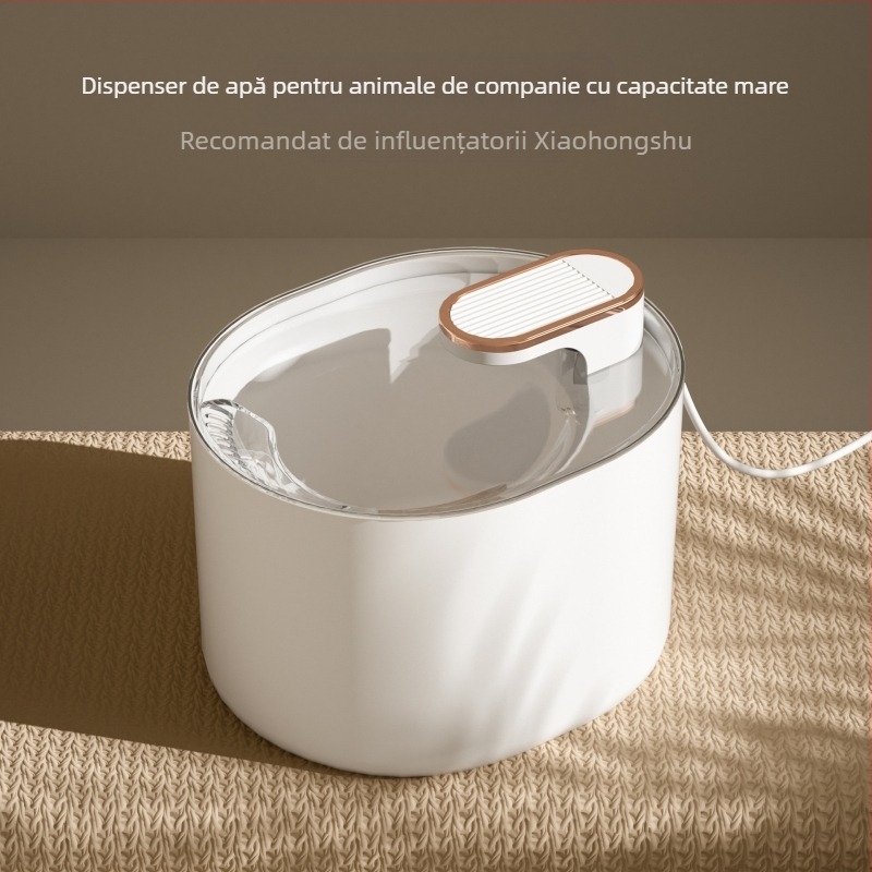Distribuitor de apă pentru produse pentru animale de companie, filtru de carbon activ mut, circulație automată, 3L, capacitate mare, pentru pisici și câini, care pot fi trimiși