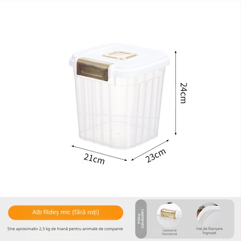 Găleată transparentă pentru hrană pentru pisici, capacitate mare de 30 kg, sigilată, rezistentă la umiditate, hrană pentru pisici și câini, pentru depozitarea hranei pentru animale de companie, găleată de depozitare transparentă