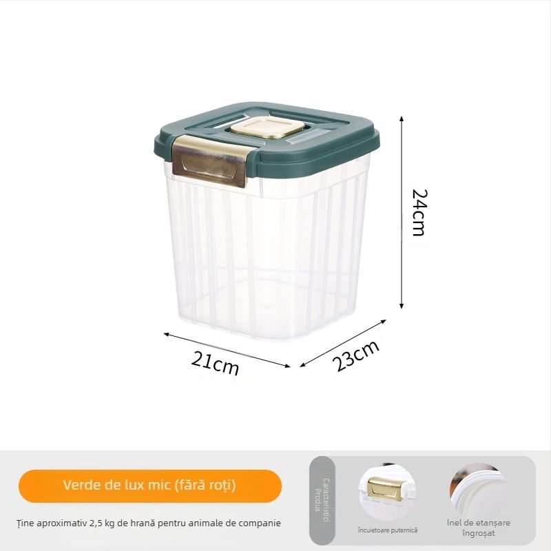Găleată transparentă pentru hrană pentru pisici, capacitate mare de 30 kg, sigilată, rezistentă la umiditate, hrană pentru pisici și câini, pentru depozitarea hranei pentru animale de companie, găleată de depozitare transparentă