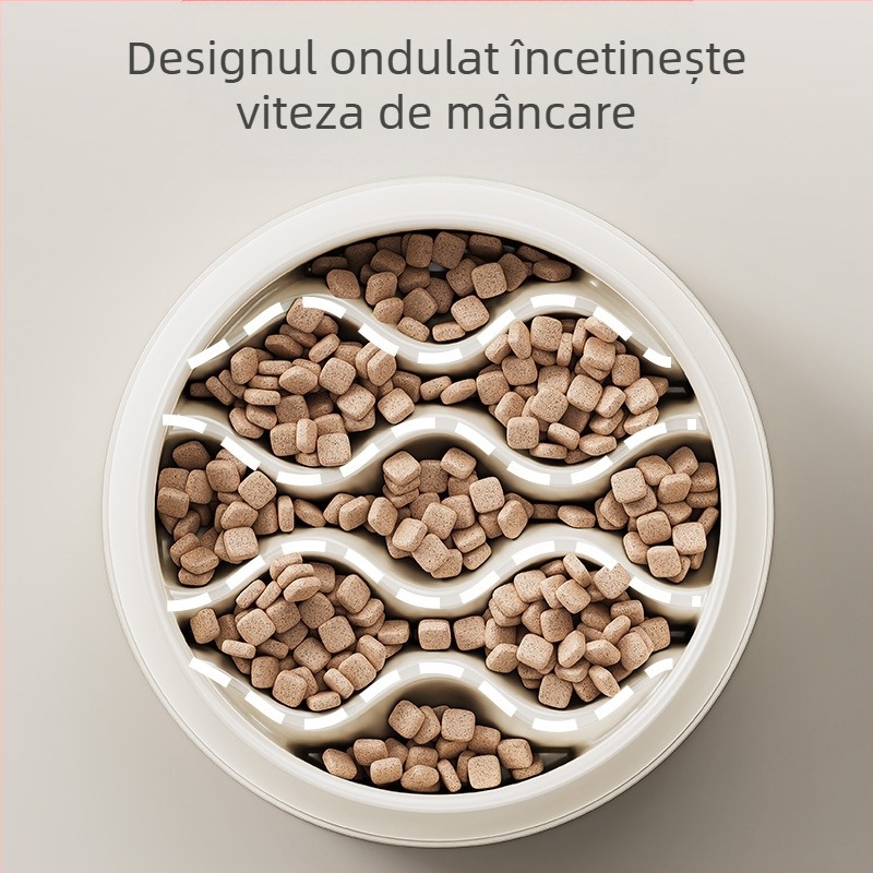 Bol pentru pisici de mare capacitate, bol pentru pisici îngroșat, bol dublu anti-stropire, bol pentru hrană pentru animale de companie, bol pentru hrană, bol pentru mâncare lentă, bol pentru mâncare lentă anti-sufocare