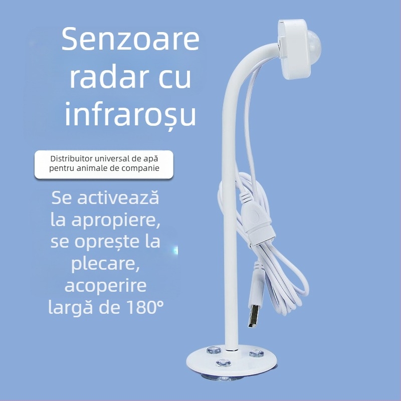 Distribuitor de apă pentru animale de companie, senzor inteligent, radar infraroșu, inducție, pisică, aproape automat, alimentare cu apă curentă, economisire energie, mut
