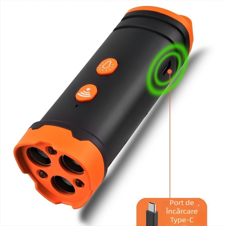 Dispozitiv repelent cu ultrasunete de mare putere cu trei fire pentru câini, dispozitiv anti-lătrat, instrument de dresaj pentru câini, descurajator pentru prevenirea mușcăturilor și lătratului de câine, autoapărare și anti-mușcături
