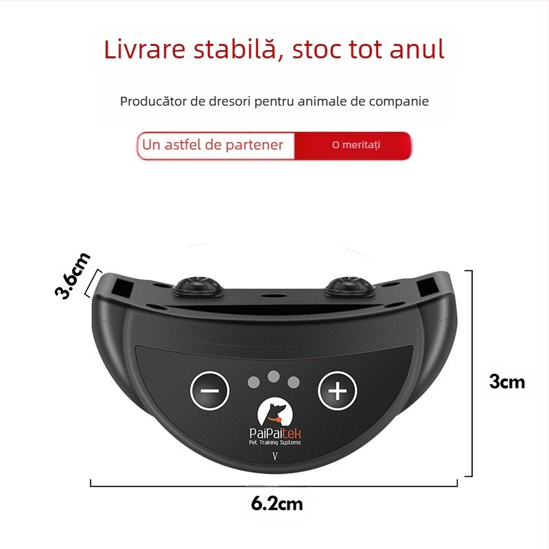Zgardă vibratoare anti-lătrat pentru animale de companie, dispozitiv automat anti-lătrat, potrivit pentru câini de talie mică și mijlocie, dispozitiv anti-lătrat
