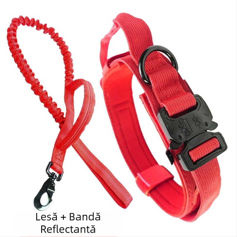 Zgardă pentru animale de companie pentru câini de talie medie și mare, zgardă tactică, zgardă îngroșată pentru câini, zgardă care nu strangulează gâtul, zgardă militară pentru câini